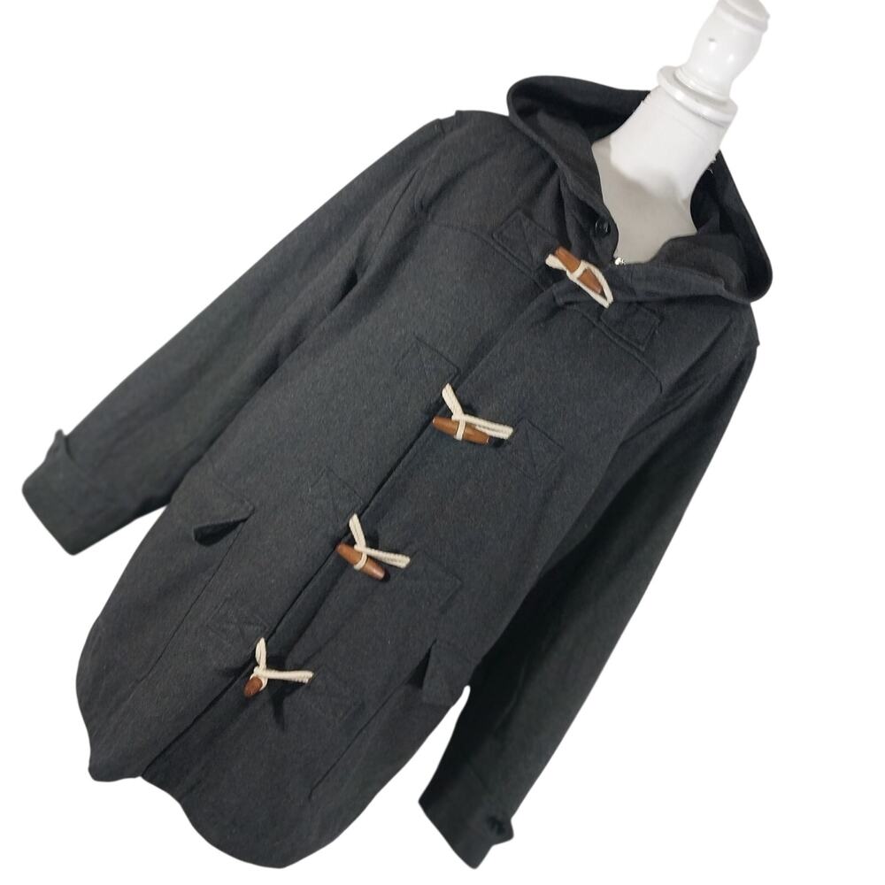 THE GAP! CHARCOAL GRAY WOOL BLEND PARKA STYLE, TOGGLE FRONT JACKET, COAT! SZ XL